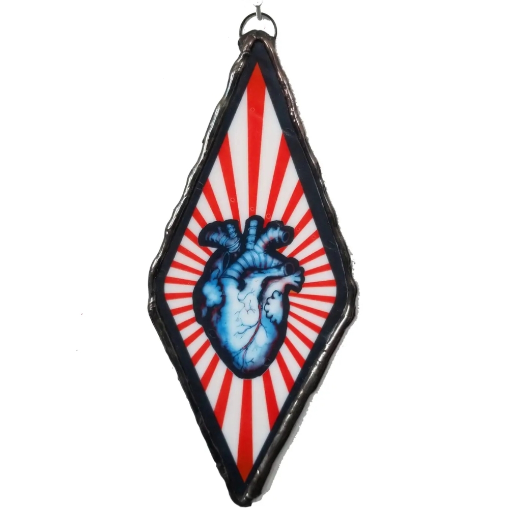 NWT Anatomical Heart Glass Art